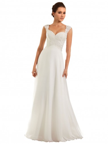 Fournisseurs de Blanc Fourreau Mousseline Dentelle Robes de mariée