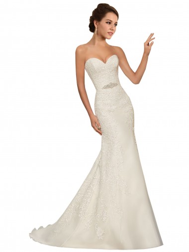 Fournisseurs de Blanc Fourreau Tulle Dentelle Robes de mariée