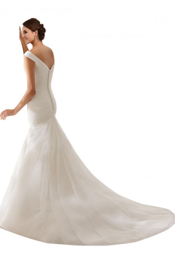 Fournisseurs de Blanc Fourreau Épaule Dénudée Tulle Robes de mariée