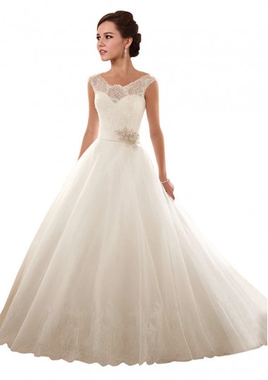 Fournisseurs de Blanc Princesse Épaule Dénudée Tulle Dentelle Robes de mariée