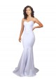 Fournisseurs de Blanc Sirène Sans bretelle Col Haut Crêpe Stretch Simple Plage Robes de mariée