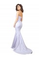 Fournisseurs de Blanc Sirène Sans bretelle Col Haut Crêpe Stretch Simple Plage Robes de mariée