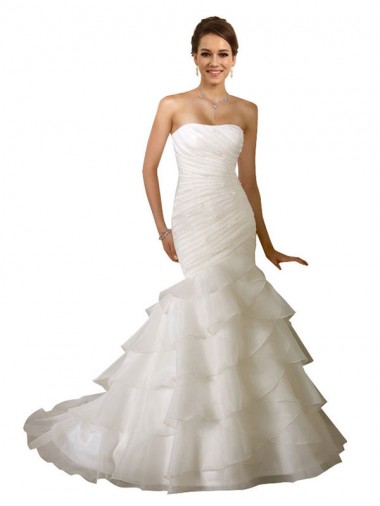 Fournisseurs de Blanc Sirène Tulle Robes de mariée