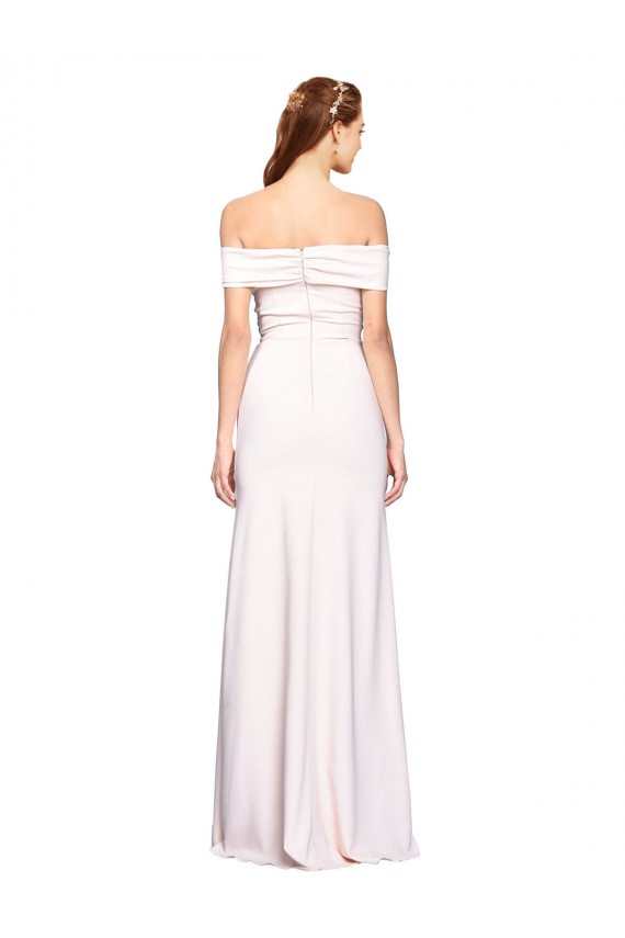 Fournisseurs de Blanc Sirène Épaule Dénudée Crêpe Stretch Longue Formelles Robes demoiselle d'honneur / Robes de soirée / Robes de bal