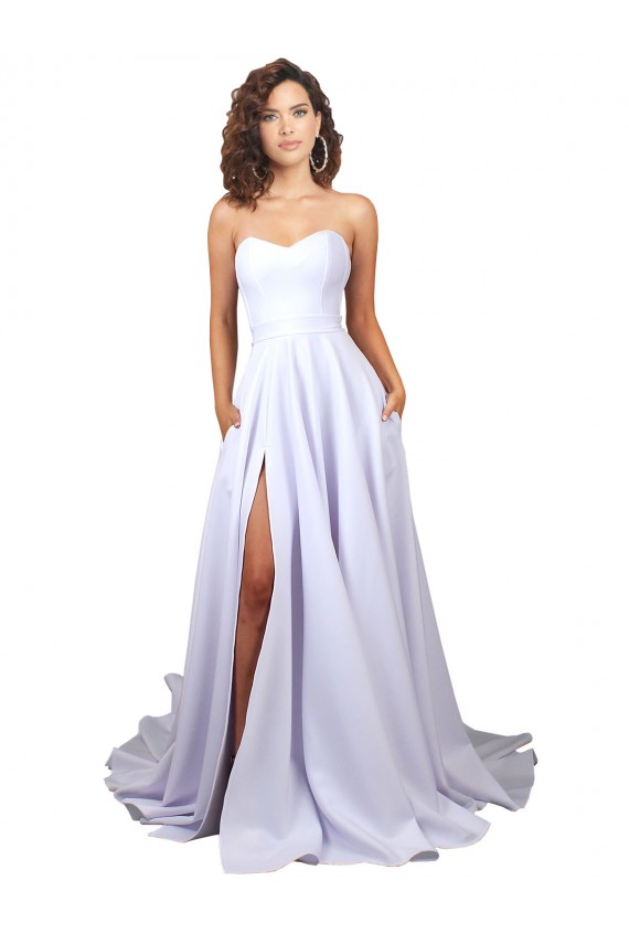 Fournisseurs de Blanc Trapèze Crêpe Stretch Simple Plage Robes de mariée