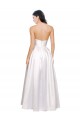 Fournisseurs de Blanc Trapèze Sans bretelle Satiné Stretch Longue Formelles Robes demoiselle d'honneur / Robes de soirée / Robes de bal