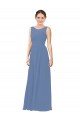 Fournisseurs de Bleu Windsor Fourreau Illusion Mousseline Longue Robes demoiselle d'honneur
