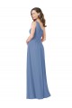 Fournisseurs de Bleu Windsor Fourreau Mousseline Longue Robes demoiselle d'honneur