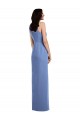 Fournisseurs de Bleu Windsor Trapèze Col bijou Mousseline Longue Robes demoiselle d'honneur