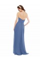 Fournisseurs de Bleu Windsor Trapèze Sans bretelle Mousseline Longue Robes demoiselle d'honneur