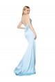 Fournisseurs de Bleu ciel clair Sirène Col Haut Bretelles spaghetti Satiné Stretch Longue Formelles Robes demoiselle d'honneur / Robes de soirée / Robes de bal