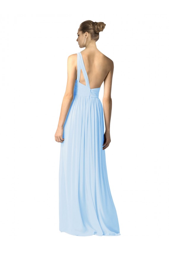 Fournisseurs de Bleu ciel clair Trapèze Mousseline Longue Robes demoiselle d'honneur