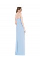 Fournisseurs de Bleu ciel clair Trapèze Mousseline Longue Robes demoiselle d'honneur