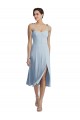 Fournisseurs de Bleu ciel clair Trapèze midi Crêpe Stretch Courte Robes demoiselle d'honneur / Robes de bal / Robes de cocktail