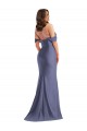 Fournisseurs de Bleu français Sirène Épaule Dénudée Satiné Soyeux Longue Formelles Robes demoiselle d'honneur / Robes de soirée / Robes de bal