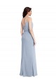 Fournisseurs de Bleu fumée Fourreau Bretelles spaghetti Crêpe Stretch Longue Formelles Robes demoiselle d'honneur / Robes de soirée / Robes de bal