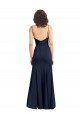 Fournisseurs de Bleu marine foncé Fourreau Col Haut Bretelles spaghetti Crêpe Stretch Longue Formelles Robes demoiselle d'honneur / Robes de soirée / Robes de bal