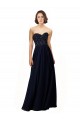 Fournisseurs de Bleu marine foncé Fourreau Mousseline Longue Robes demoiselle d'honneur