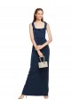 Fournisseurs de Bleu marine foncé Fourreau Scoop Crêpe Stretch Longue Formelles Robes demoiselle d'honneur / Robes de soirée / Robes de bal