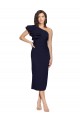 Fournisseurs de Bleu marine foncé Fourreau midi Crêpe Stretch Courte Robes demoiselle d'honneur / Robes de soirée / Robes de cocktail