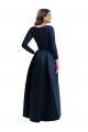 Fournisseurs de Bleu marine foncé Princesse Col V Spandex Longue Asymétrique Formelles Robes demoiselle d'honneur / Robes de soirée / Robes de bal