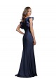 Fournisseurs de Bleu marine foncé Sirène Bateau Crêpe Stretch Longue Robes demoiselle d'honneur / Robes de bal