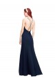 Fournisseurs de Bleu marine foncé Sirène Licou Col Haut Mousseline Longue Robes demoiselle d'honneur / Robes de bal