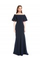 Fournisseurs de Bleu marine foncé Sirène Épaule Dénudée Crêpe Stretch Longue Formelles Robes demoiselle d'honneur / Robes de soirée / Robes de bal