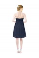 Fournisseurs de Bleu marine foncé Trapèze Mousseline Courte Robes demoiselle d'honneur / Robes de cocktail