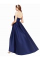 Fournisseurs de Bleu marine foncé Trapèze Sans bretelle Satiné Longue Asymétrique Formelles Robes demoiselle d'honneur / Robes de soirée / Robes de bal
