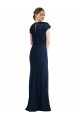 Fournisseurs de Bleu marine foncé Trompette Épaule Dénudée Crêpe Stretch Longue Formelles Robes demoiselle d'honneur / Robes de soirée / Robes de bal