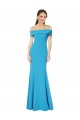 Fournisseurs de Bleu paon Fourreau Épaule Dénudée Crêpe Stretch Longue Formelles Robes demoiselle d'honneur / Robes de soirée / Robes de bal