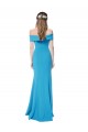 Fournisseurs de Bleu paon Fourreau Épaule Dénudée Crêpe Stretch Longue Formelles Robes demoiselle d'honneur / Robes de soirée / Robes de bal