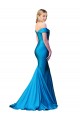 Fournisseurs de Bleu paon Sirène Épaule Dénudée Satiné Longue Formelles Robes demoiselle d'honneur / Robes de soirée / Robes de bal