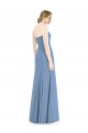 Fournisseurs de Bleu poussiéreux Sirène Sans bretelle Mousseline Longue Robes demoiselle d'honneur