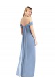 Fournisseurs de Bleu poussiéreux Sirène Épaule Dénudée Mousseline Longue Robes demoiselle d'honneur