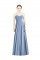 Fournisseurs de Bleu poussiéreux Trapèze Mousseline Longue Robes demoiselle d'honneur