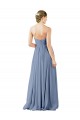 Fournisseurs de Bleu poussiéreux Trapèze Mousseline Longue Robes demoiselle d'honneur
