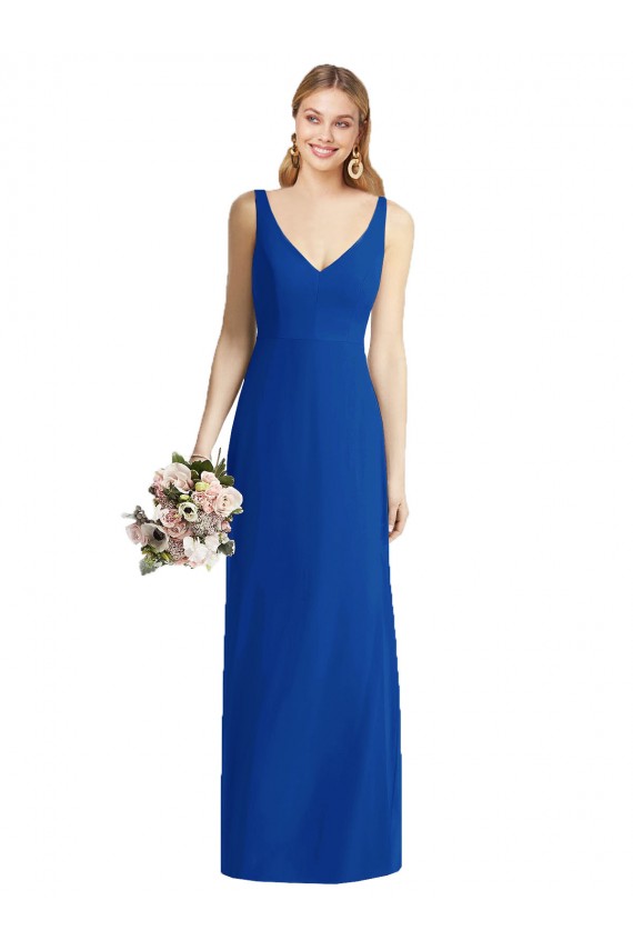 Fournisseurs de Bleu roi Sirène Sans bretelle Mousseline Longue Robes demoiselle d'honneur
