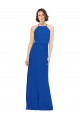 Fournisseurs de Bleu roi Trapèze Col bijou Mousseline Longue Robes demoiselle d'honneur