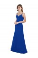 Fournisseurs de Bleu roi Trapèze Mousseline Longue Robes demoiselle d'honneur