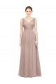 Fournisseurs de Blush Trapèze Col V Tulle Longue Robes demoiselle d'honneur