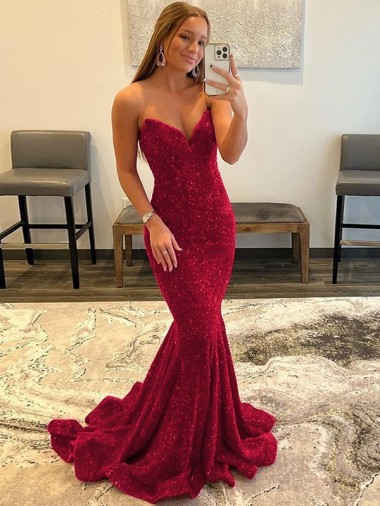 Fournisseurs de Bordeaux Fourreau Balayage train Paillettes Velours Longue Robes de bal