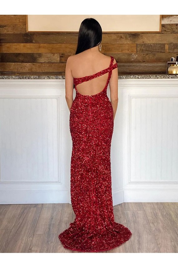 Fournisseurs de Bordeaux Fourreau Balayage train Paillettes Velours Longue Robes de bal