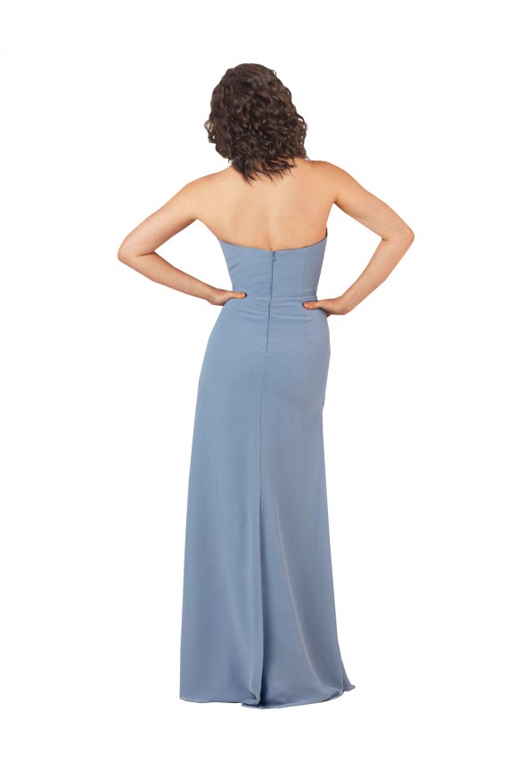 Fournisseurs de Bordeaux Fourreau Sans bretelle Mousseline Longue Robes demoiselle d'honneur