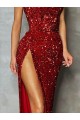 Fournisseurs de Bordeaux Fourreau Sans bretelle Paillettes Velours Longue Robes de bal