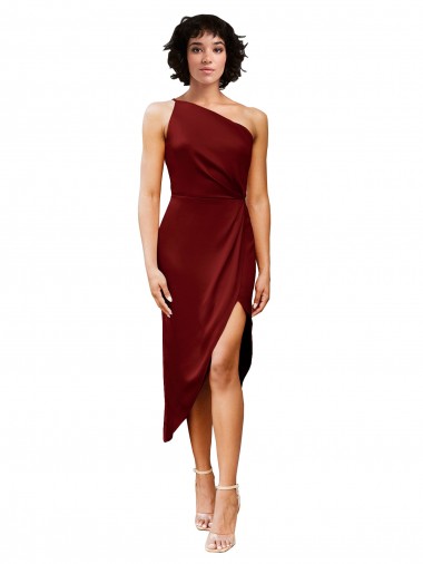Fournisseurs de Bordeaux Fourreau midi Satiné Stretch Courte Robes demoiselle d'honneur / Robes de soirée / Robes de cocktail