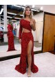 Fournisseurs de Bordeaux Sirène Balayage train Paillettes Velours Longue Robes de bal