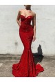 Fournisseurs de Bordeaux Sirène Traîne moyenne Paillettes Velours Longue Robes de bal