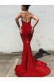 Fournisseurs de Bordeaux Sirène Traîne moyenne Paillettes Velours Longue Robes de bal